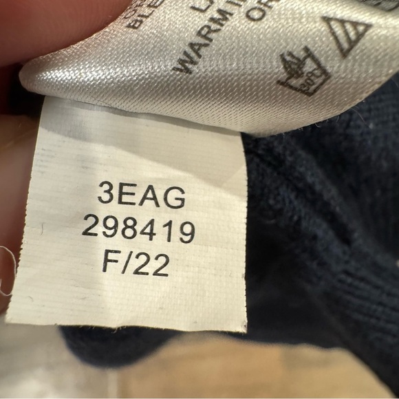 Orvis Navy Blue Wool Mens 1/4 Zip Pullover Jumper with Textured Elbows XL preppy - Picture 8 of 8